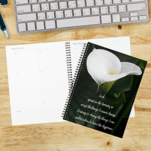 Serenity Gebet Calla Lily Floral Planer