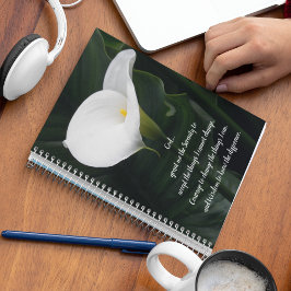 Serenity Gebet Calla Lily Floral Planer
