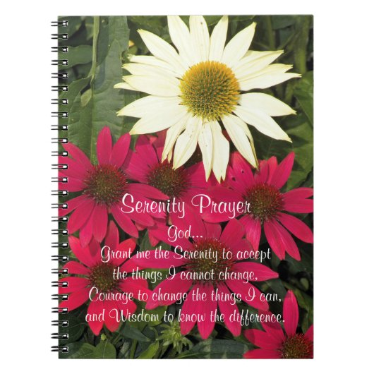 Serenity Gebet Coneflowers Notizblock (Vorderseite)
