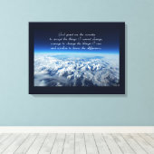 Serenity Gebet & Gebirge Wrapped Canvas Leinwanddruck (Insitu (Holzboden))