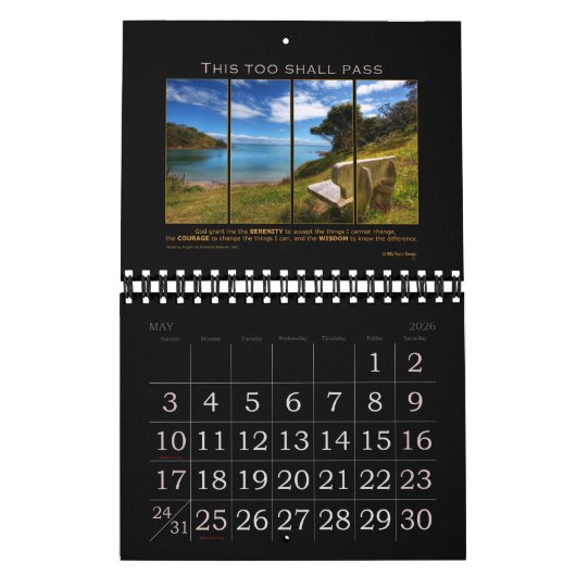 Serenity Gebet Gott Grant Quote Slogan Erholung Kalender (Mai 2026)