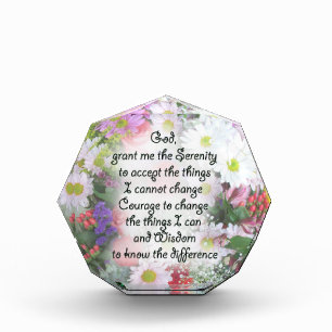 Serenity-Gebet im Blumenbouquet-Design Fotoblock