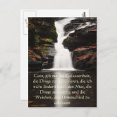 Serenity Gebet in deutscher Sprache, Wasserfall Po Postkarte (Vorne/Hinten)