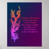 Serenity Gebet Inspiration Gebet Schwarz Poster (Vorne)