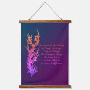 Serenity Gebet Inspiration Gebet Schwarz Wandteppich Mit Holzrahmen