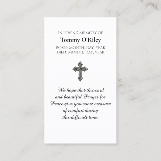 Serenity Gebet Lila Green Orange Blue Visitenkarte (Rückseite)