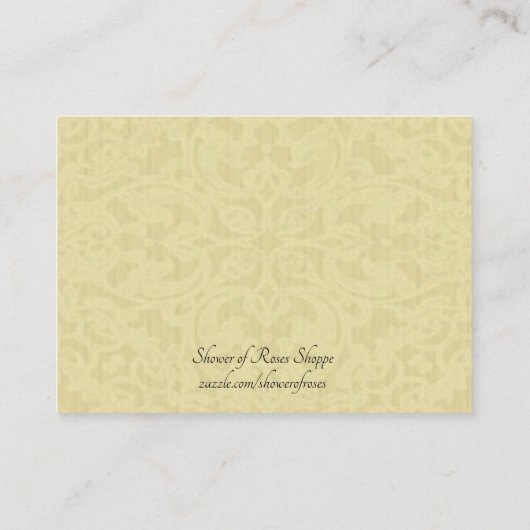 Serenity-Gebet mit Spitze u. Rosen Visitenkarte (Rückseite)