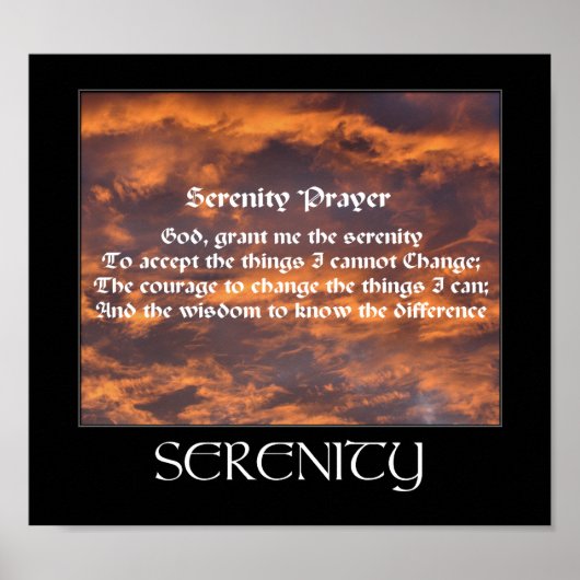 Serenity Gebet Morning Sky Inspiration Poster (Vorne)