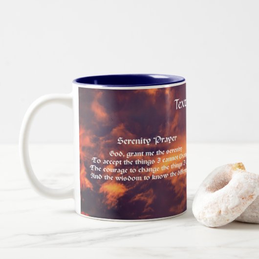 Serenity Gebet Morning Sky Inspiration Zweifarbige Tasse (Mit Donut)