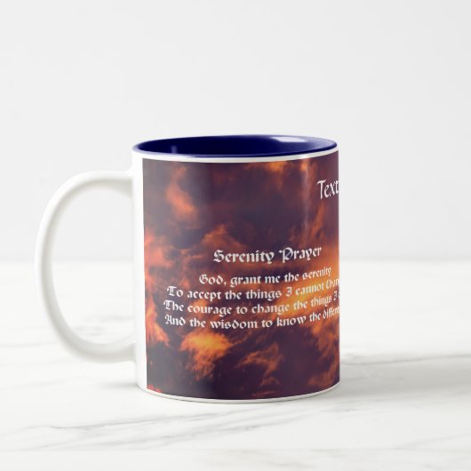 Serenity Gebet Morning Sky Inspiration Zweifarbige Tasse (Links)
