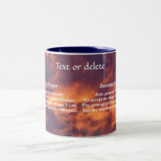 Serenity Gebet Morning Sky Inspiration Zweifarbige Tasse (Mittel)