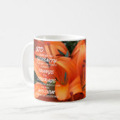 Serenity Gebet Orange Lily Blume Foto Gott Kaffeetasse (Vorderseite Links)