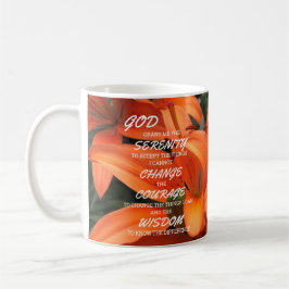 Serenity Gebet Orange Lily Blume Foto Gott Kaffeetasse