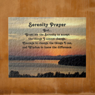 Serenity-Gebet Orange Meereslandschaft Sonnenunter Puzzle