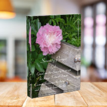 Serenity Gebet Pink Peony Bloom Floral