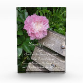 Serenity Gebet Pink Peony Bloom Floral Fotoblock (Vorderseite)