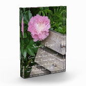 Serenity Gebet Pink Peony Bloom Floral Fotoblock (Links)