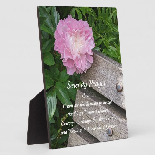 Serenity Gebet Pink Peony Floral Fotoplatte (Seite)