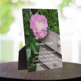Serenity Gebet Pink Peony Floral Fotoplatte
