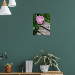Serenity Gebet Pink Peony Floral Poster