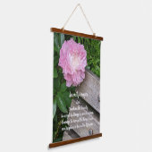 Serenity Gebet Pink Peony Floral Wandteppich Mit Holzrahmen (Gewinkelt)