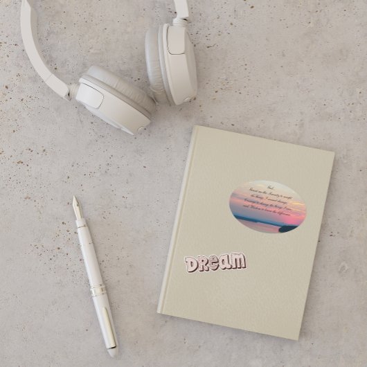 Serenity Gebet Pink Seacape Sunset Ovaler Aufkleber