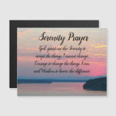 Serenity Gebet Pink Seascape Sunset Magnetkarte (Vorne/Hinten)
