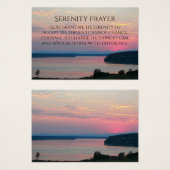 Serenity Gebet Pink Seascape Sunset Visitenkarte (Vorne & Hinten)