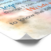 Serenity-Gebet-Poster-Zitat über Aquarellfarben Poster (Ecke)