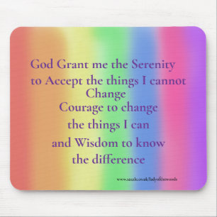 Serenity Gebet Regenbogenmaus Mousepad