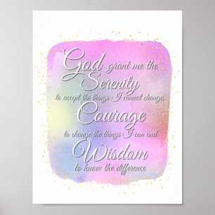 Serenity-Gebet Rosa und Goldene Punkte Poster