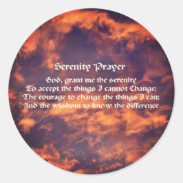 Serenity Gebet Sky Wolken Inspiration Runder Aufkleber