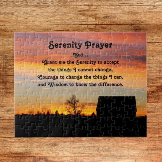 Serenity Gebet Sonnenuntergang Silhouette Landscha Puzzle