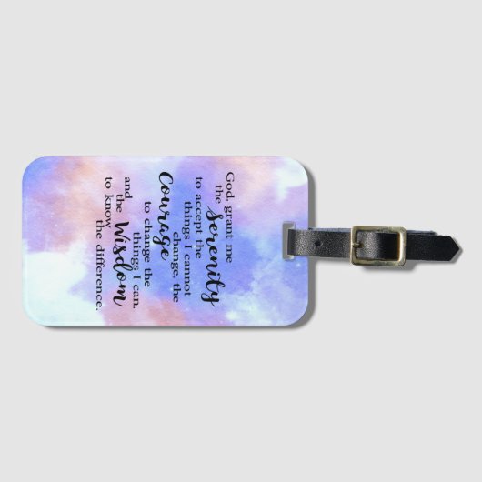 Serenity Gebet Wasserfarbe Gepäckmarke Gepäckanhänger (Vorderseite (Horizontal))