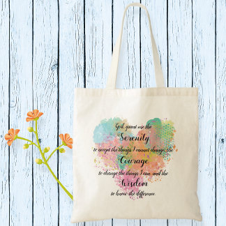 Serenity Gebet Wasserfarbe Tote Tasche