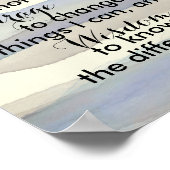 Serenity Gebet Zitat blaugraue Streifen Poster (Ecke)