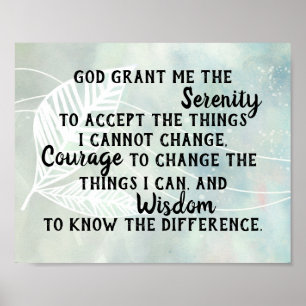 Serenity-Gebet zitieren elegantes Aquarelldesign Poster
