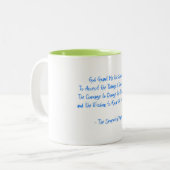 Serenity Gebet Zwei-Tone Blue Green Erholung Hope Zweifarbige Tasse (Vorderseite Links)