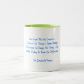 Serenity Gebet Zwei-Tone Blue Green Erholung Hope Zweifarbige Tasse (Mittel)