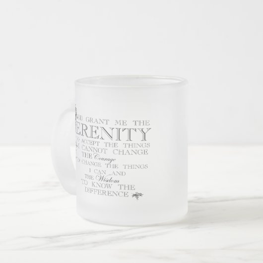 Serenity-Gebets-Gewohnheits-Tasse Mattglastasse (Vorderseite Links)