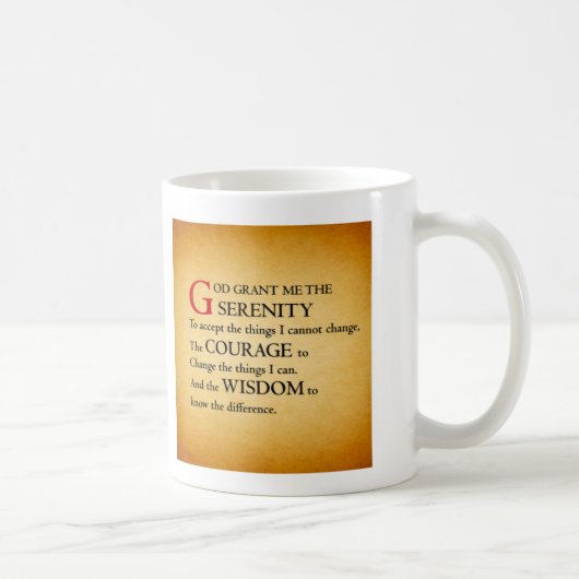 Serenity-Gebets-Kaffee-Tasse Kaffeetasse (Rechts)