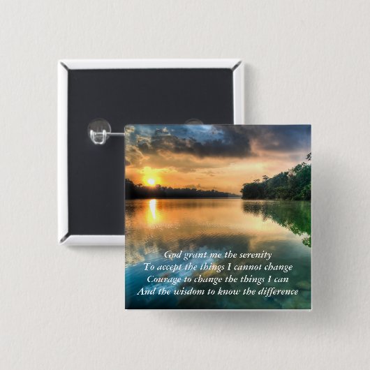 Serenity-Gebets-landschaftlicher Knopf Button (Vorne & Hinten)