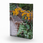 Serenity-Gebetsgartenbank Blumendesign Fotoblock (Rechts)
