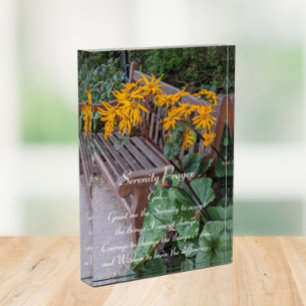 Serenity-Gebetsgartenbank Blumendesign Fotoblock