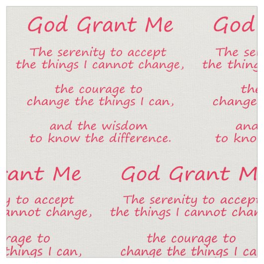 Serenity Gedicht Red Fabric Panel Material Stoff (Nahaufnahme)