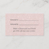 Serenity-Gesichtsbehandlungen Skincare Empfehlungskarte (Rückseite)