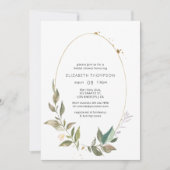 Serenity Greenery Geometric Brautparty Einladung (Vorderseite)