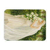 Serenity in Ivory: A Bride in a Garden Reverie Magnet (Horizontal)