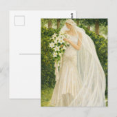 Serenity in Ivory: A Bride in a Garden Reverie Postkarte (Vorne/Hinten)