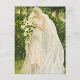 Serenity in Ivory: A Bride in a Garden Reverie Postkarte